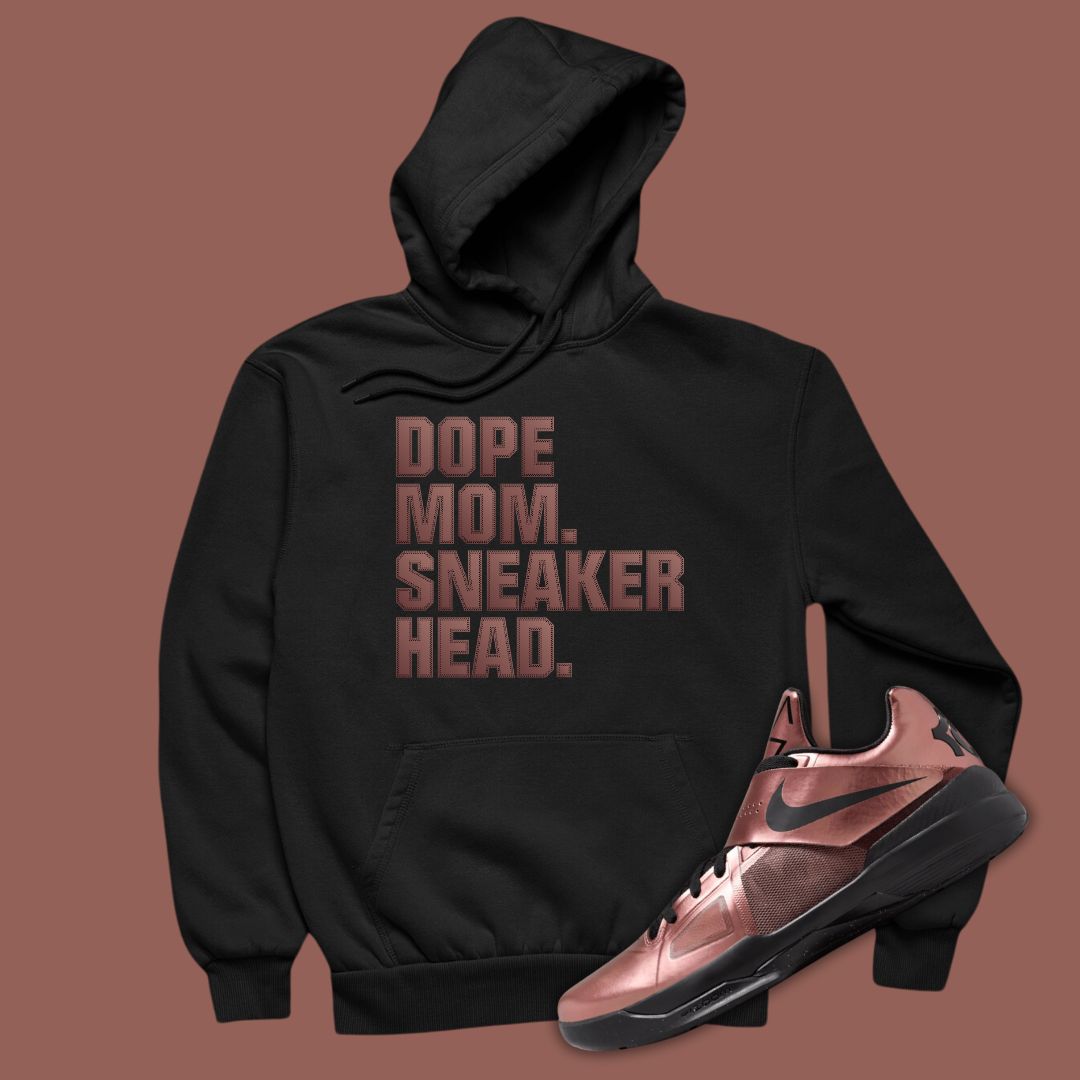 Dope Mom Sneakerhead Black Hoodie Matching KD 4 Christmas