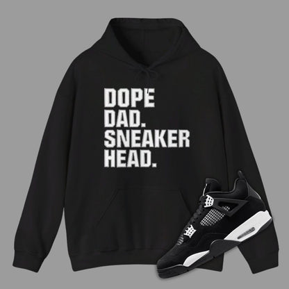 Dope Dad Sneakerhead Hoodie Matching Jordan 4 White Thunder