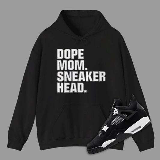 Dope Mom Sneakerhead Hoodie Matching Jordan 4 White Thunder