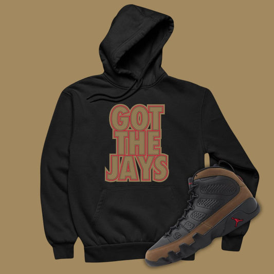 Got The Jays Hoodie Black Matching Jordan 9 Olive