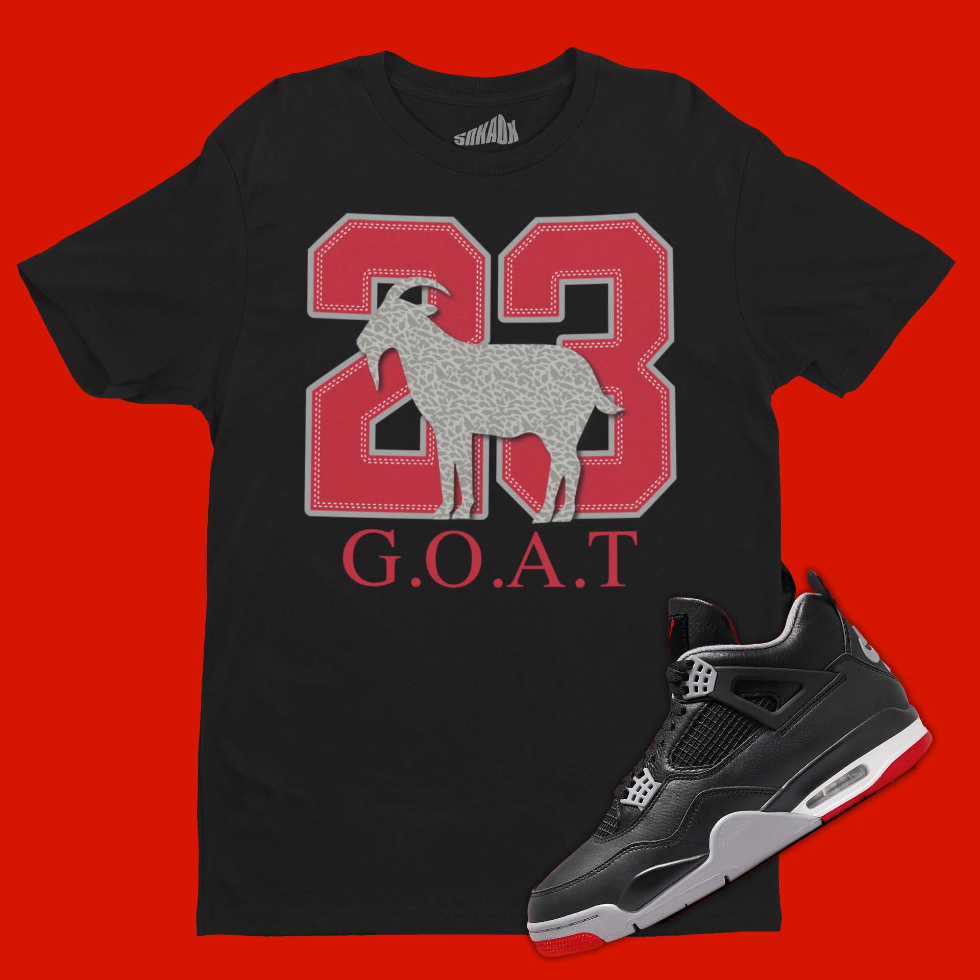 Air fashion jordan 4 bred t shirt