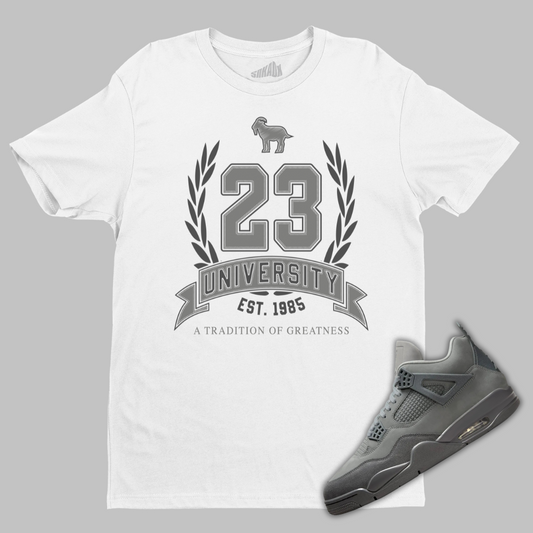 23 University T-Shirt Matching Air Jordan 4 Wet Cement