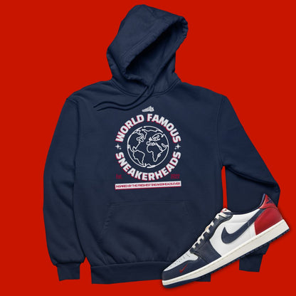 World Famous Sneakerheads navy Hoodie Matching Jordan 1 Low Howard