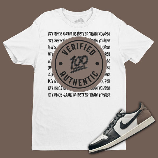 Verified Authentic T-Shirt Matching Jordan 1 Low OG Mocha