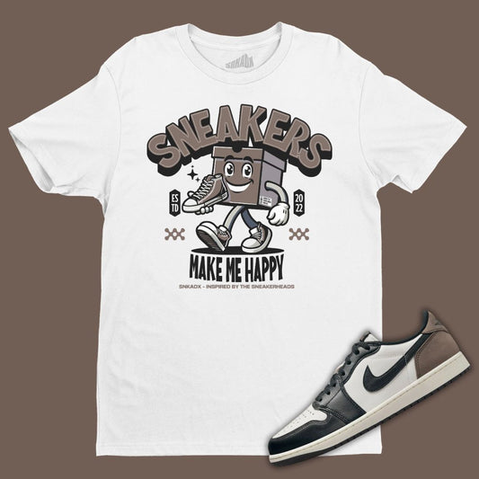 Sneakers Make Me Happy T-Shirt Matching Jordan 1 Low OG Mocha