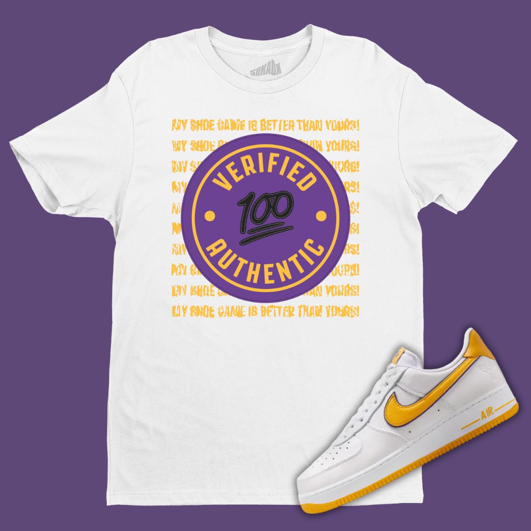 Verified Authentic white T-Shirt Matching Air Force 1 Kobe Bryant