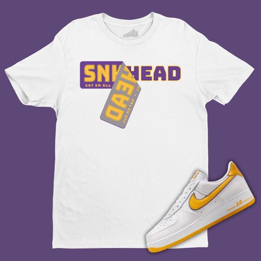 Sneakerhead Sticker White T-Shirt Matching Air Force 1 Kobe Bryant