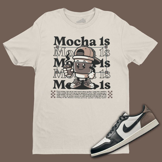 Mocha 1s Tan T-Shirt Matching Jordan 1 Low OG Mocha Coffee Shirt