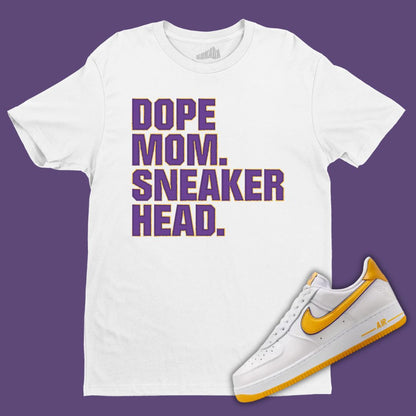 Dope Mom Sneakerhead white T-Shirt Matching Nike Air Force 1 Kobe Bryant