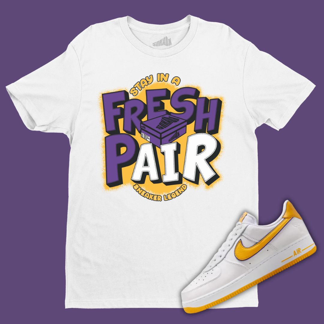 Fresh Pair white T-Shirt Matching Nike Air Force 1 Kobe Bryant