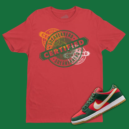 Certified Sneakerhead red T-Shirt Matching Dunk Low Seattle Supersonics