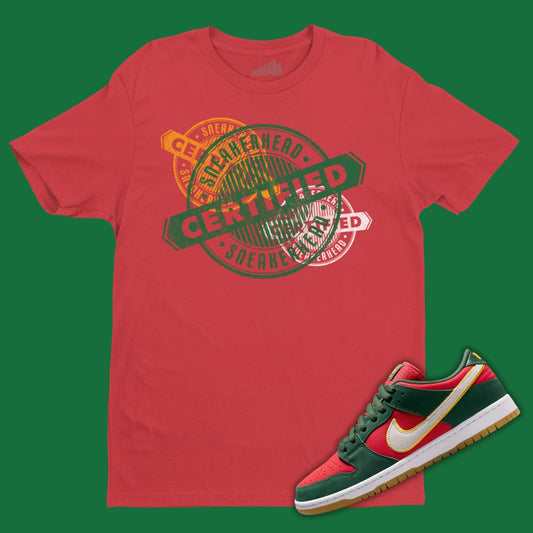 Certified Sneakerhead red T-Shirt Matching Dunk Low Seattle Supersonics