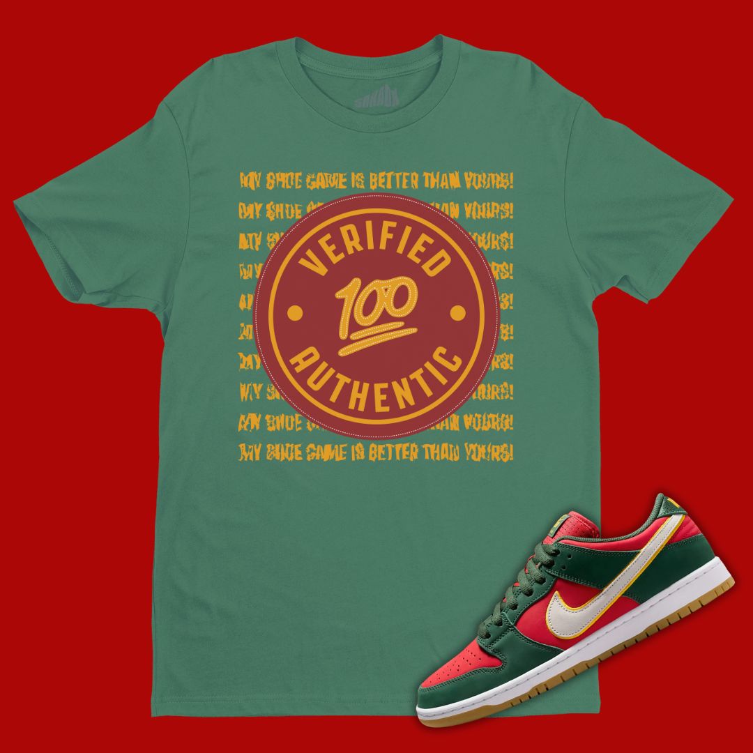 Verified Authentic green T-Shirt Matching Dunk Low Seattle Supersonics