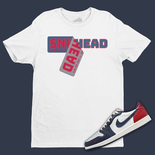 Sneakerhead Sticker white T-Shirt Matching Jordan 1 Low Howard University