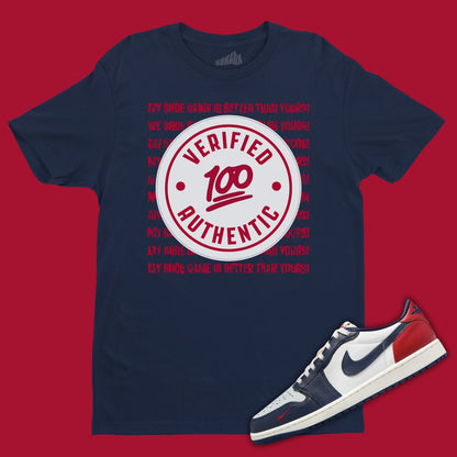 Verified Authentic Navy T-Shirt Matching Jordan 1 Low Howard University