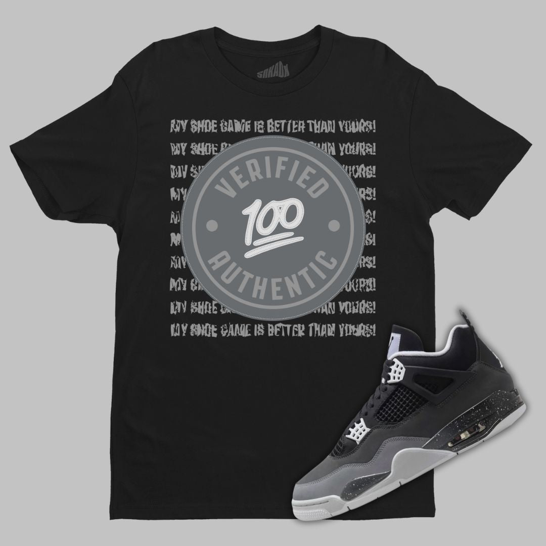 Verified Authentic Black T-Shirt Matching Jordan 4 Fear 2024