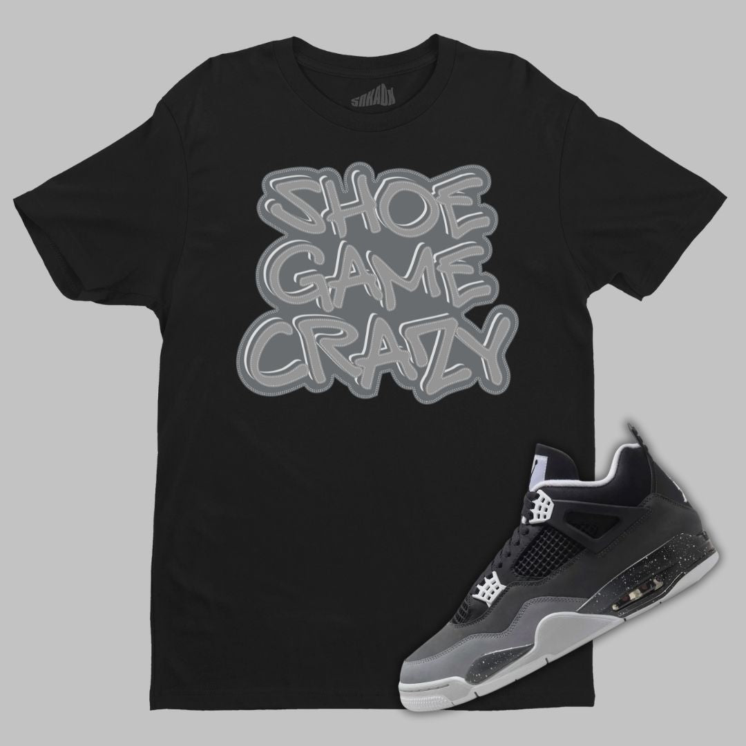 Shirt Matching Air Jordan 4 Fear 2024 by FledermausShops Air Jordan 3 Retro Wolf Grey Metallic Silver Black White Shoe Game Crazy T