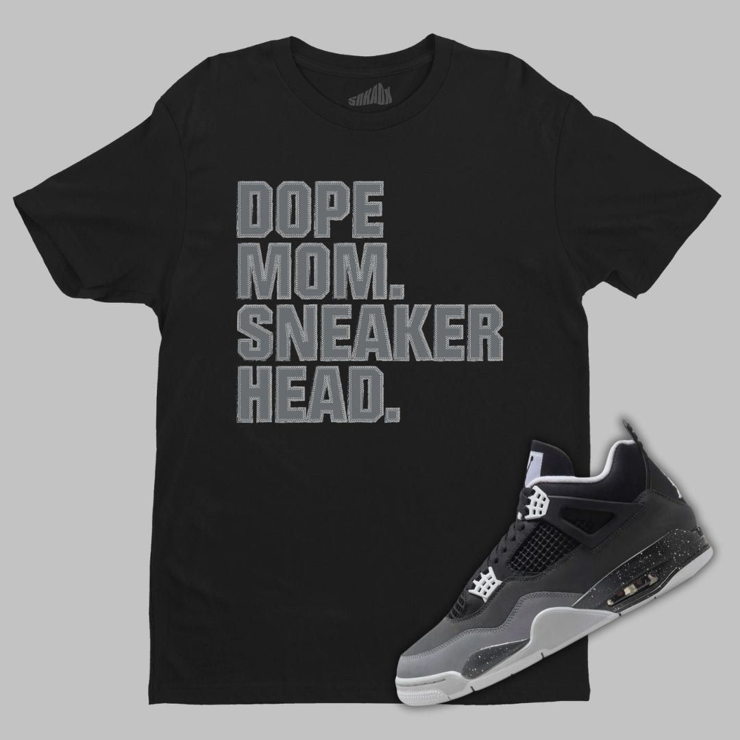 Dope Mom Sneakerhead Black T-Shirt Matching Jordan 4 Fear 2024