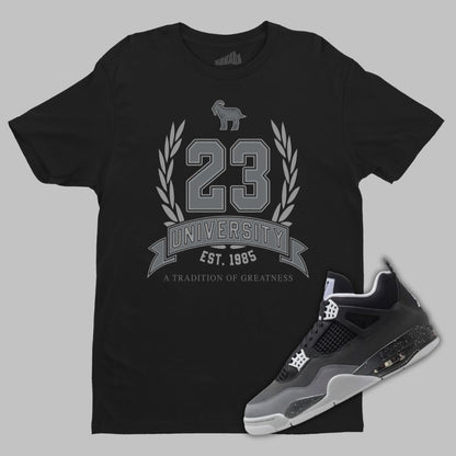 23 University Black T-Shirt Matching Jordan 4 Fear 2024