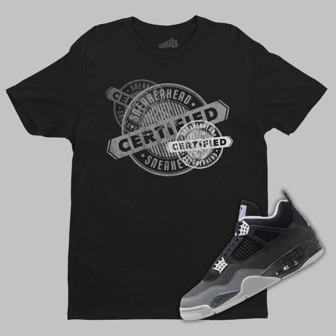 Certified Sneakerhead Black T-Shirt Matching Jordan 4 Fear 2024