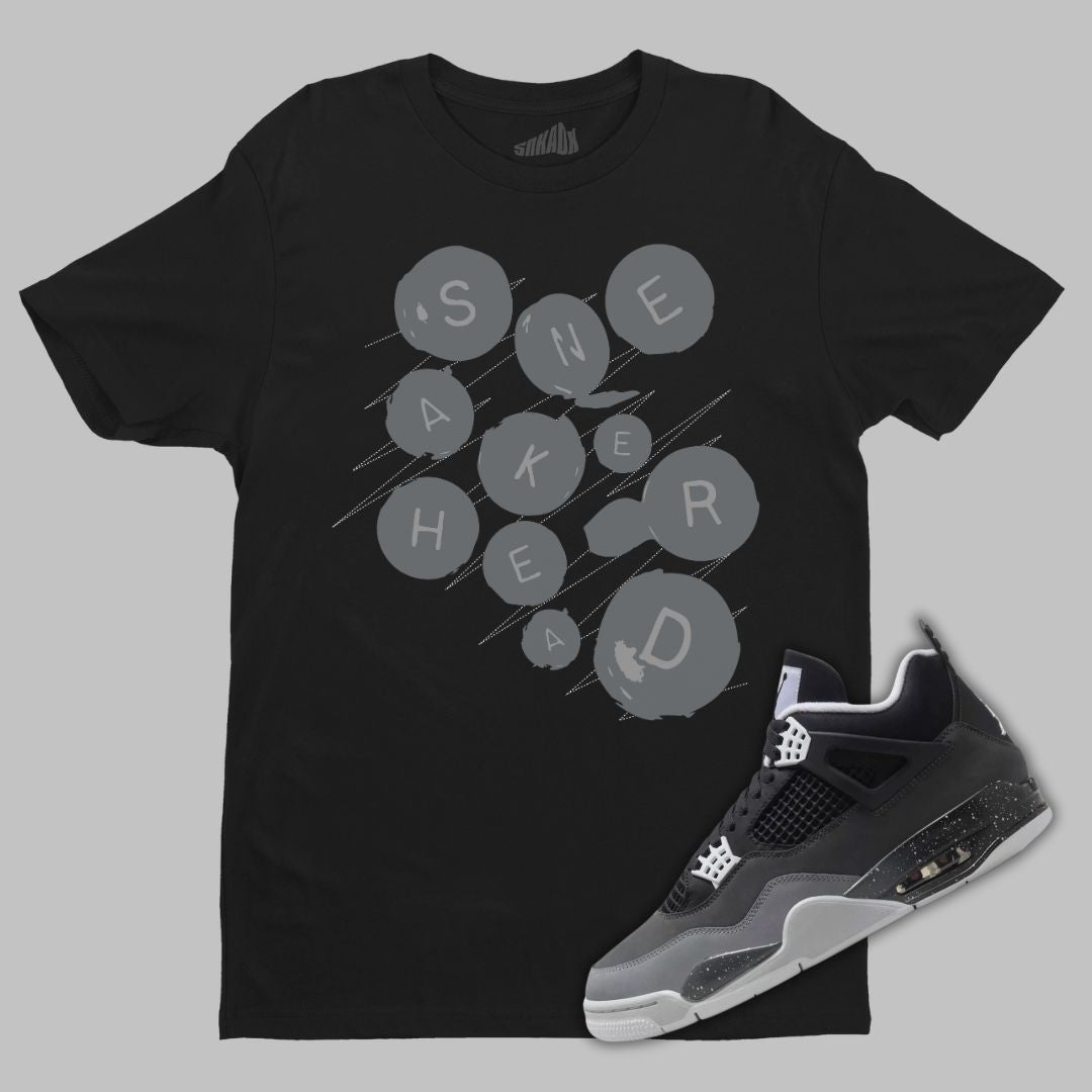 Sneakerhead Buttons Black T-Shirt Matching Jordan 4 Fear 2024