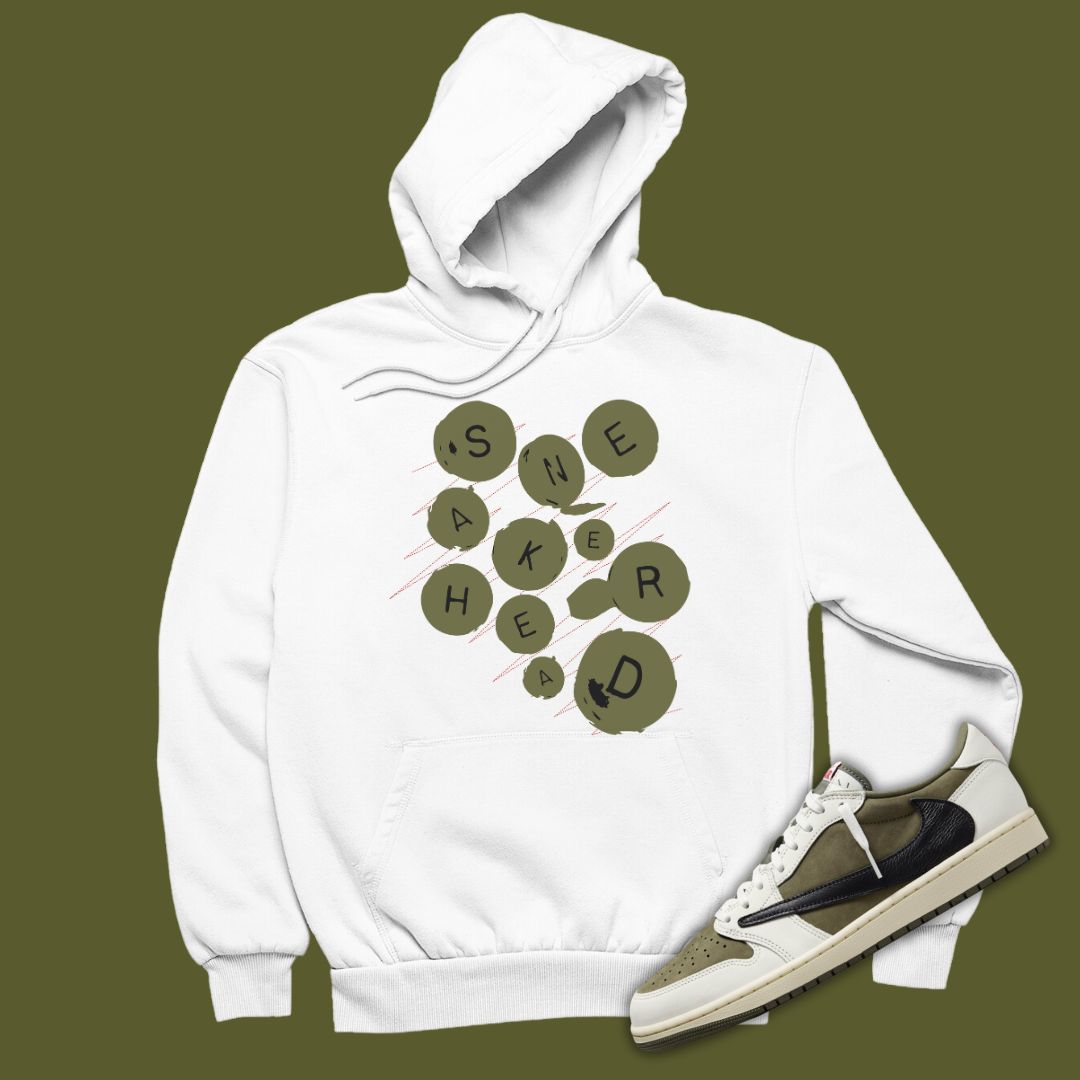 Sneakerhead Buttons Hoodie Matching Travis Scott x Air Jordan 1 Low OG Medium Olive