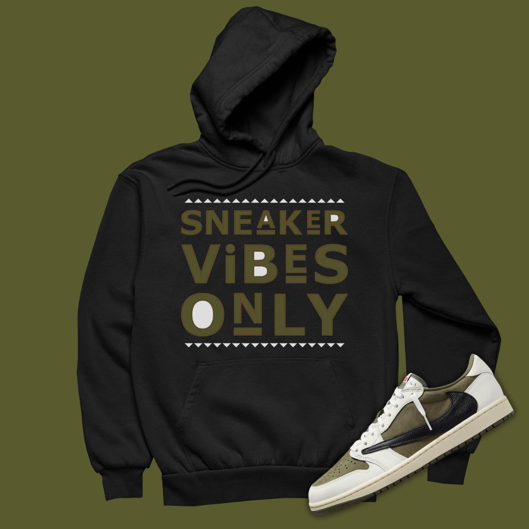 Sneaker Vibes Only Hoodie Matching Travis Scott x Air Jordan 1 Low OG Medium Olivae