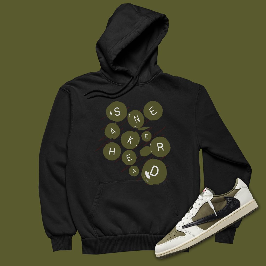 Sneakerhead Buttons Hoodie Matching Travis Scott x Air Jordan 1 Low OG Medium Olive