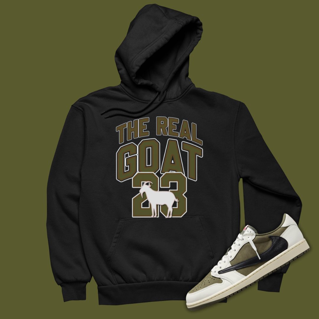 The Real GOAT Hoodie Matching Travis Scott x Air Jordan 1 Low OG Medium Olive