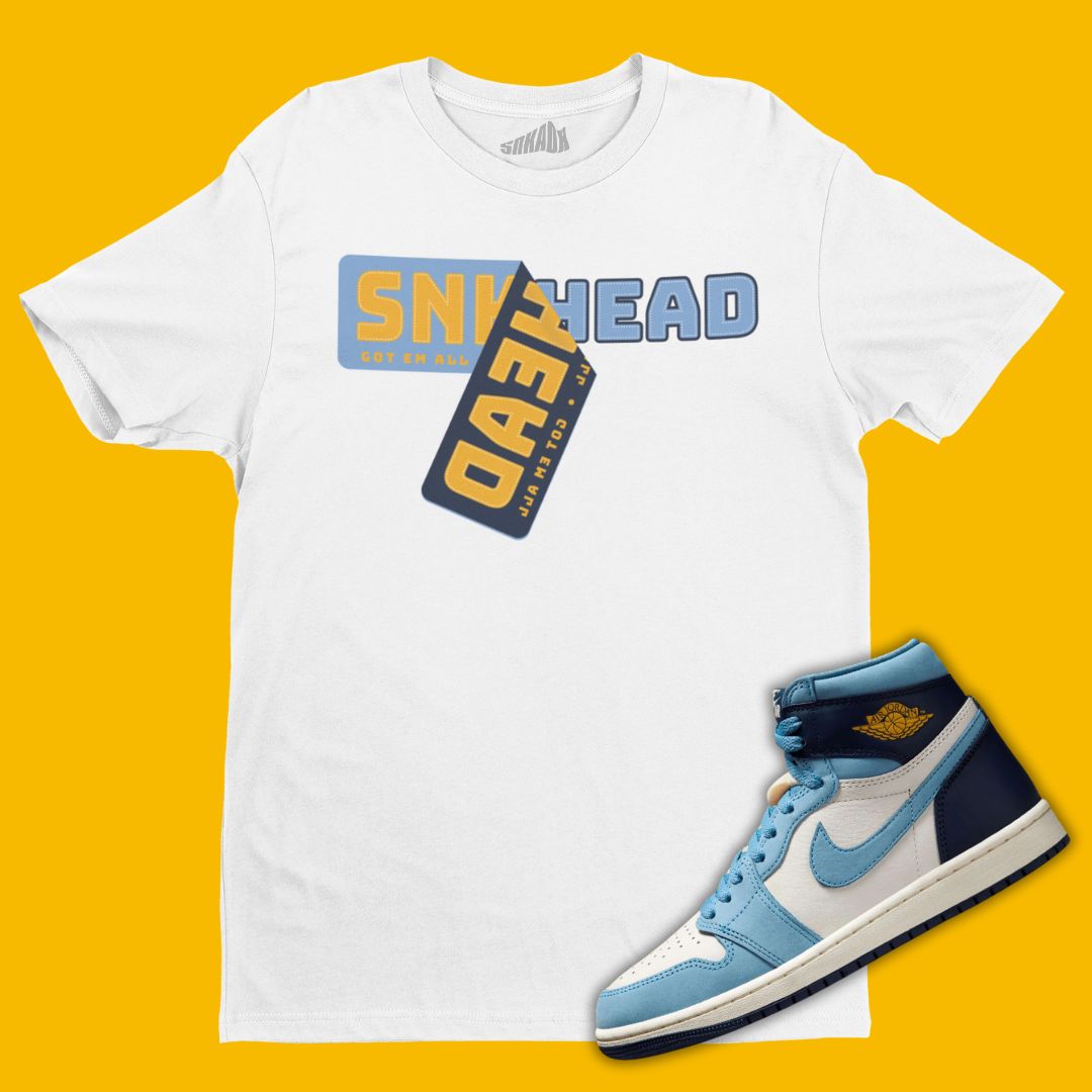 Sneakerhead Sticker White T-Shirt Matching Air Jordan 1 First In Flight