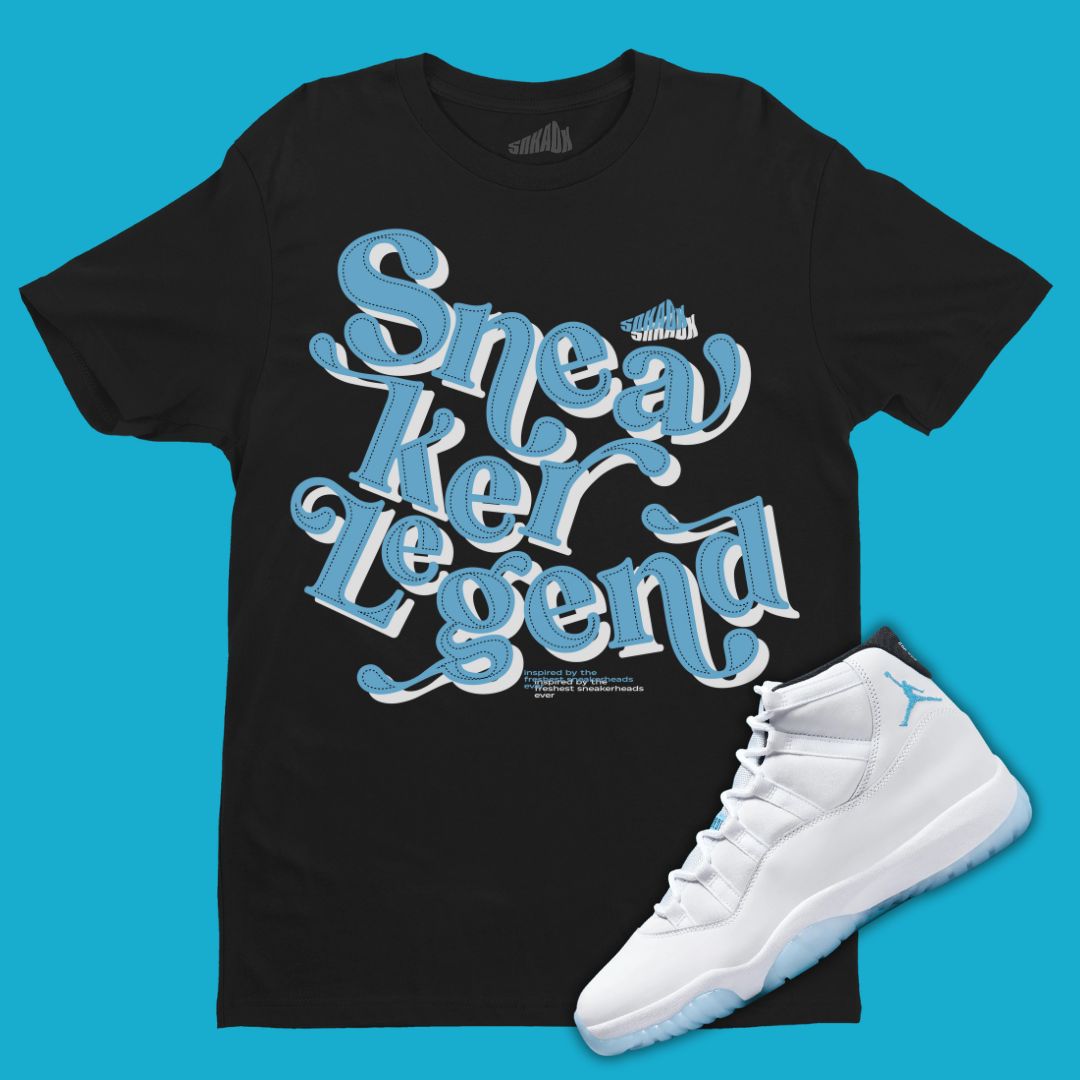 Sneaker Legend Black T-Shirt Matching Jordan 11 Legend Blue