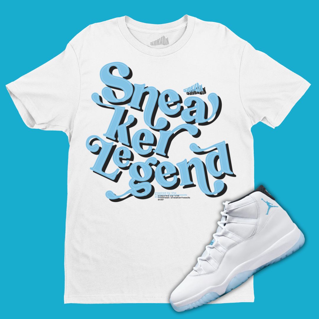 Sneaker Legend White T-Shirt Matching Jordan 11 Legend Blue