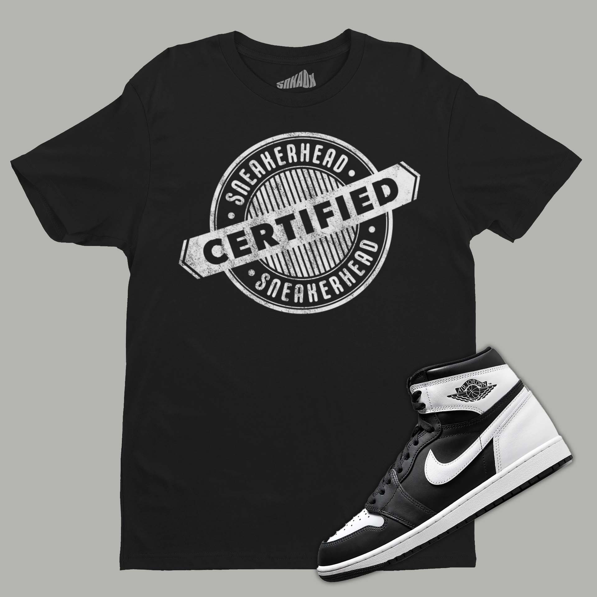 Certified Sneakerhead T-Shirt Matching Air Jordan 1 Black White