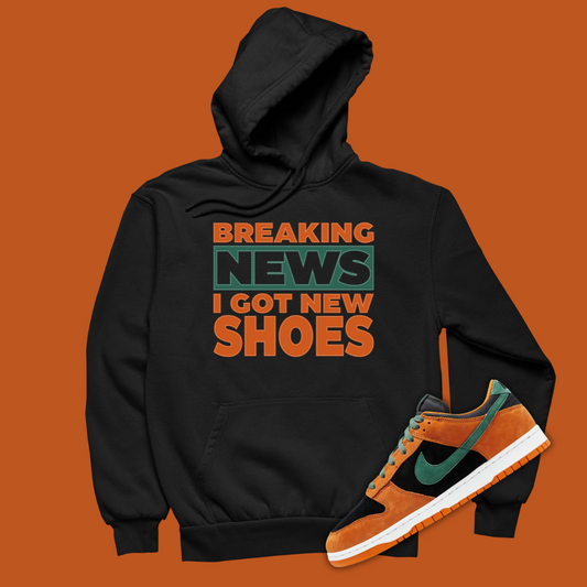 Breaking News I Got New Shoes Black Hoodie Matching Dunk Ceramic