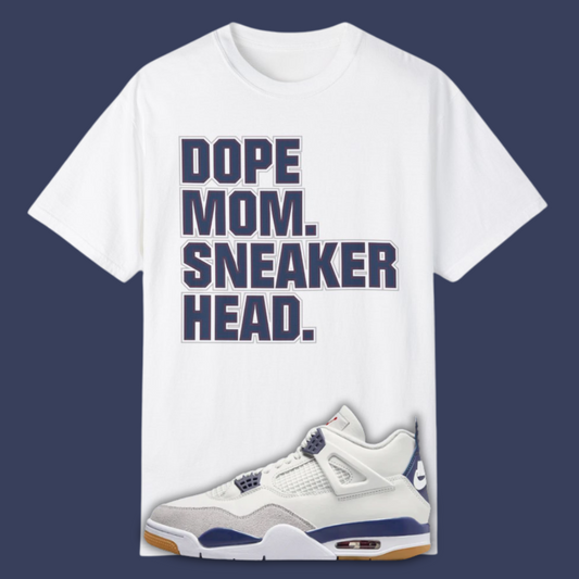 Dope Mom Sneakerhead Premium T-shirt Matching Jordan 4 SB Navy