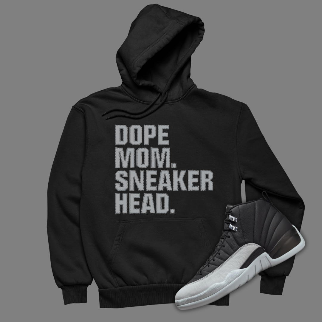 Dope Mom Sneakerhead Black Hoodie Matching Jordan 12 Barons