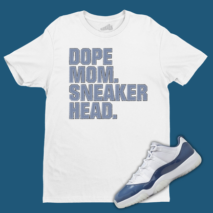 Dope Mom Sneakerhead T-Shirt Matching Jordan 11 Low Diffused Blue