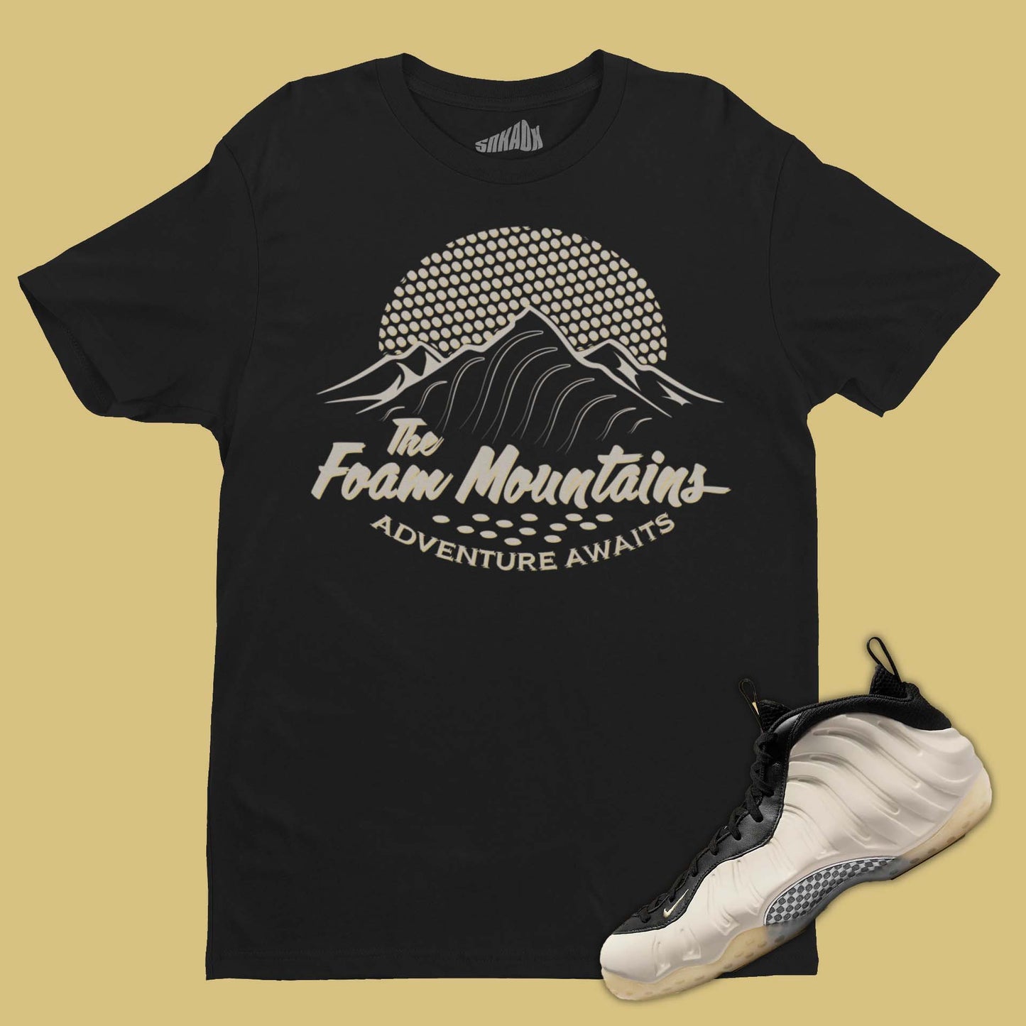 Foam Mountains T-Shirt Matching Air Foamposite One Light Orewood Brown