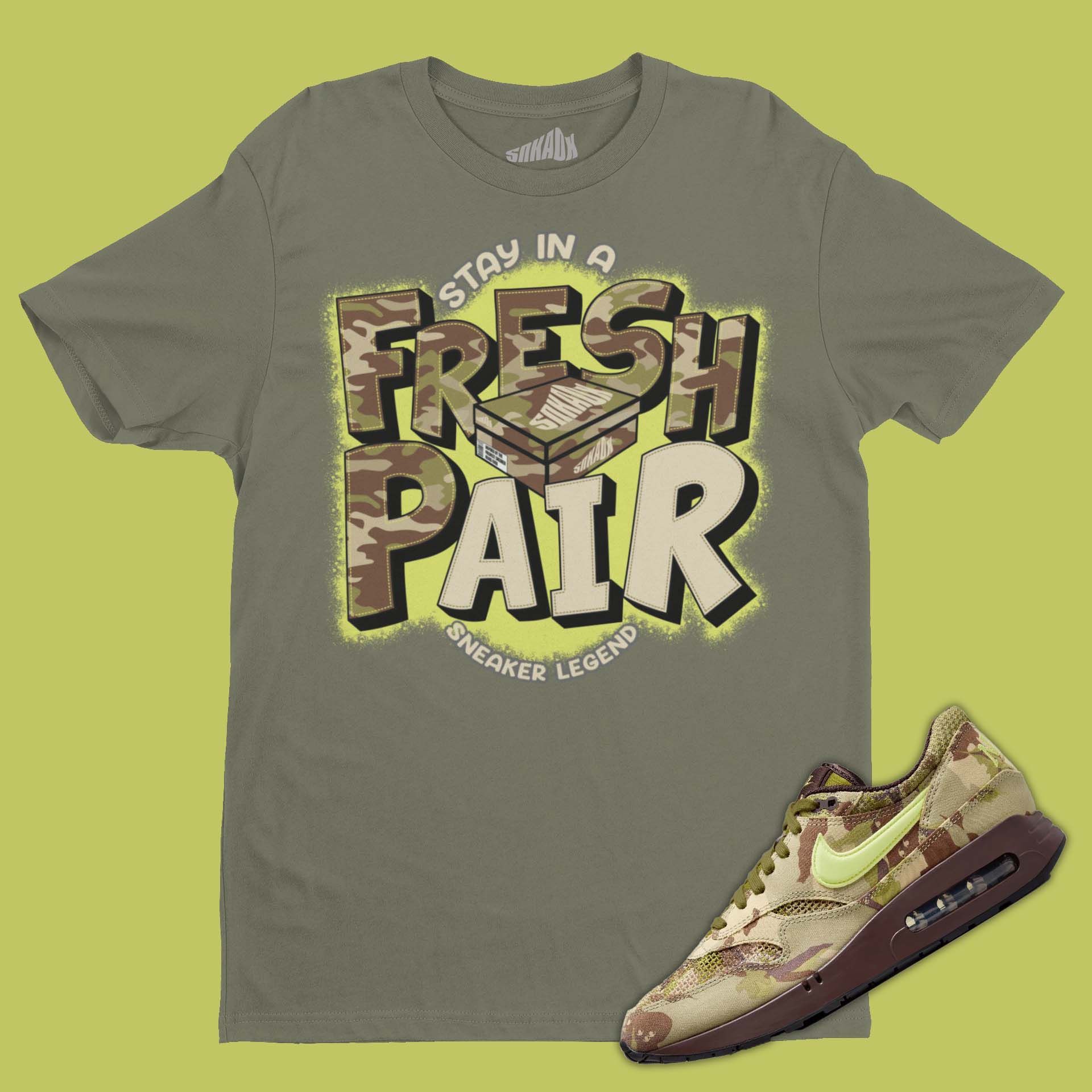 Fresh Pair T-Shirt Matching Air Max 1 '86 Camo