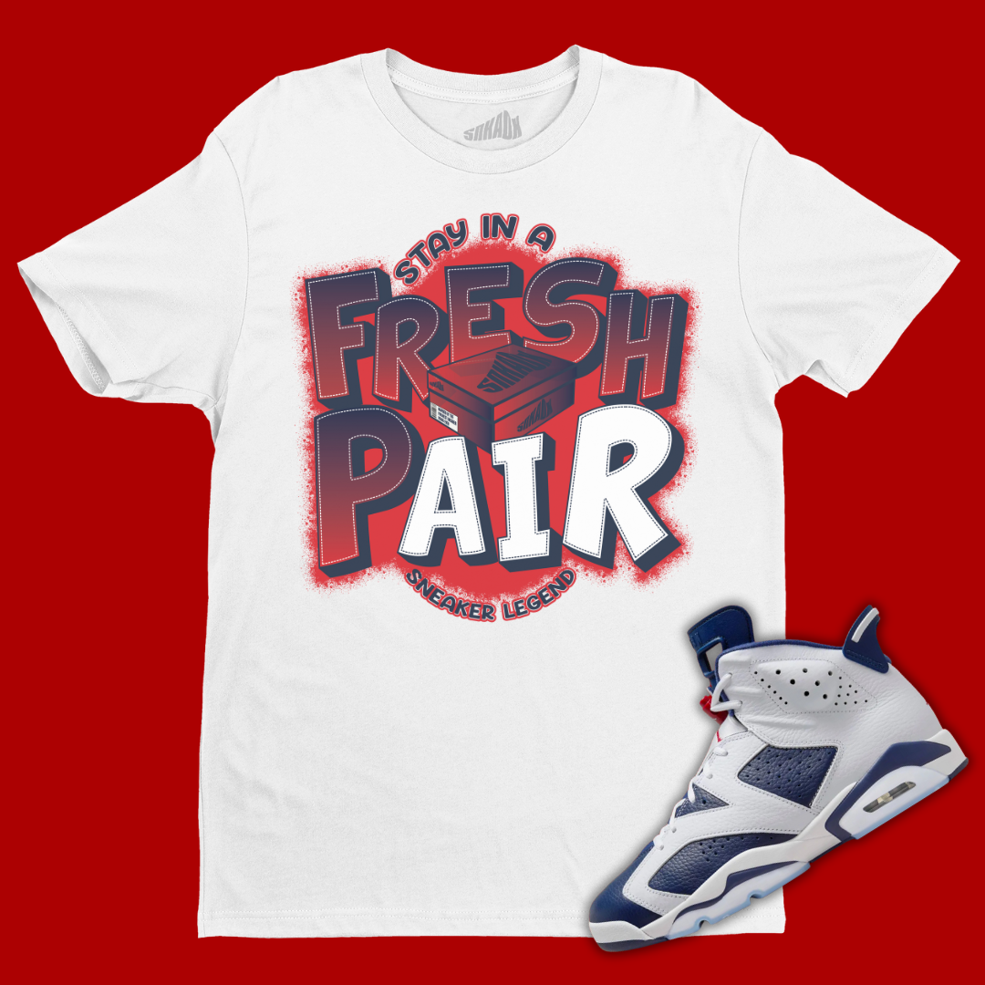 Fresh Pair T-Shirt Matching Jordan 6 Olympic