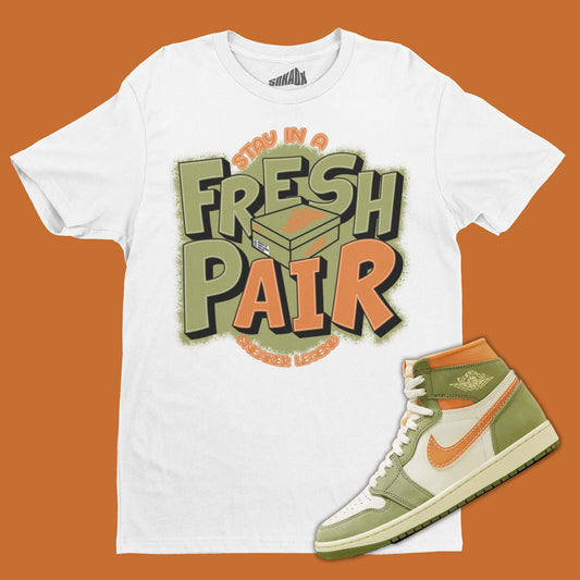 Stay In A Fresh Pair T-Shirt Matching Air Jordan 1 High OG Celadon