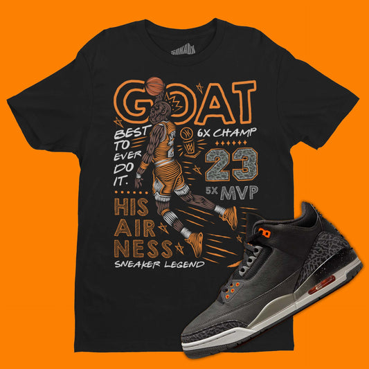 GOAT T-Shirt Matching Air Jordan 3 Fear Pack