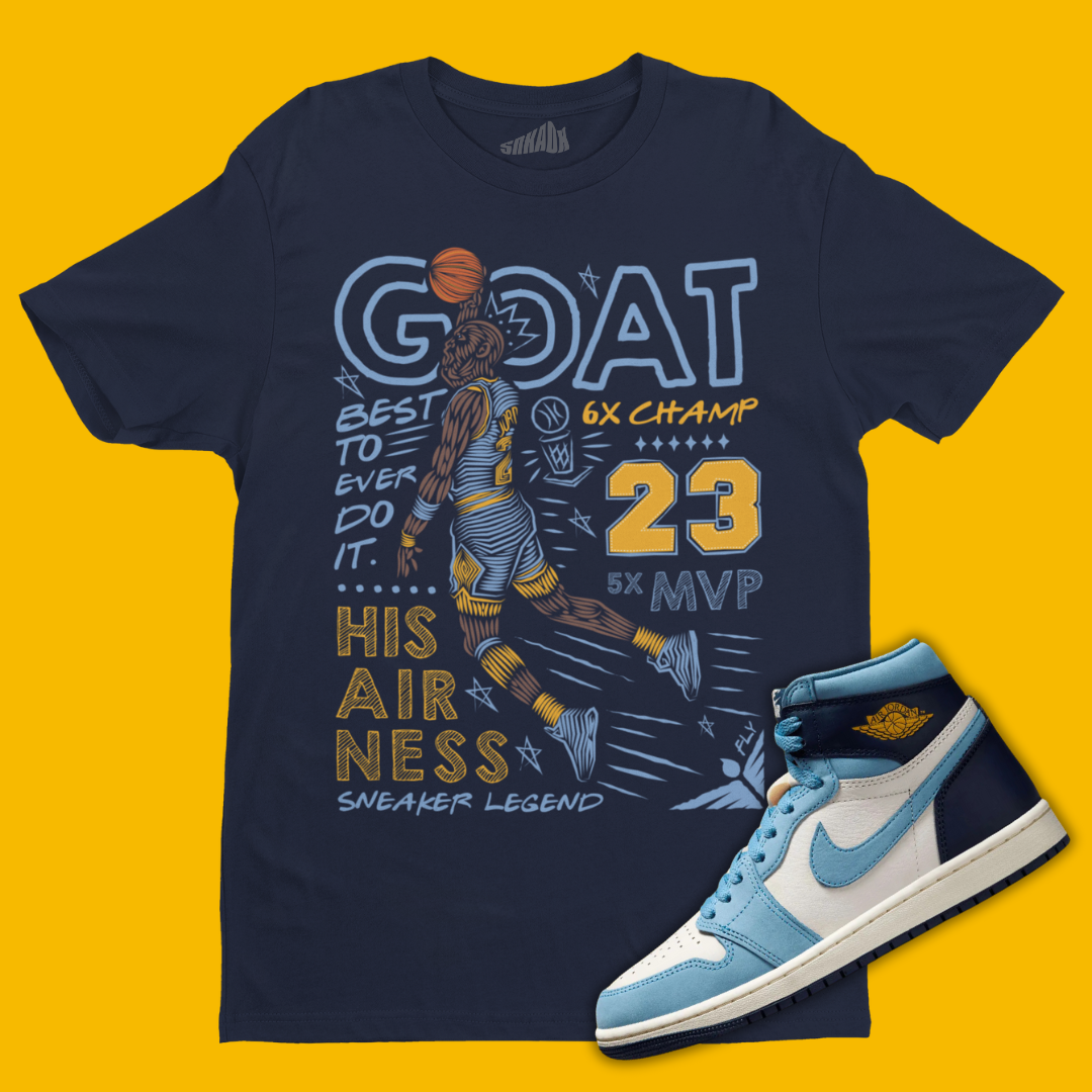 GOAT T-Shirt Matching Air Jordan 1 First In Flight