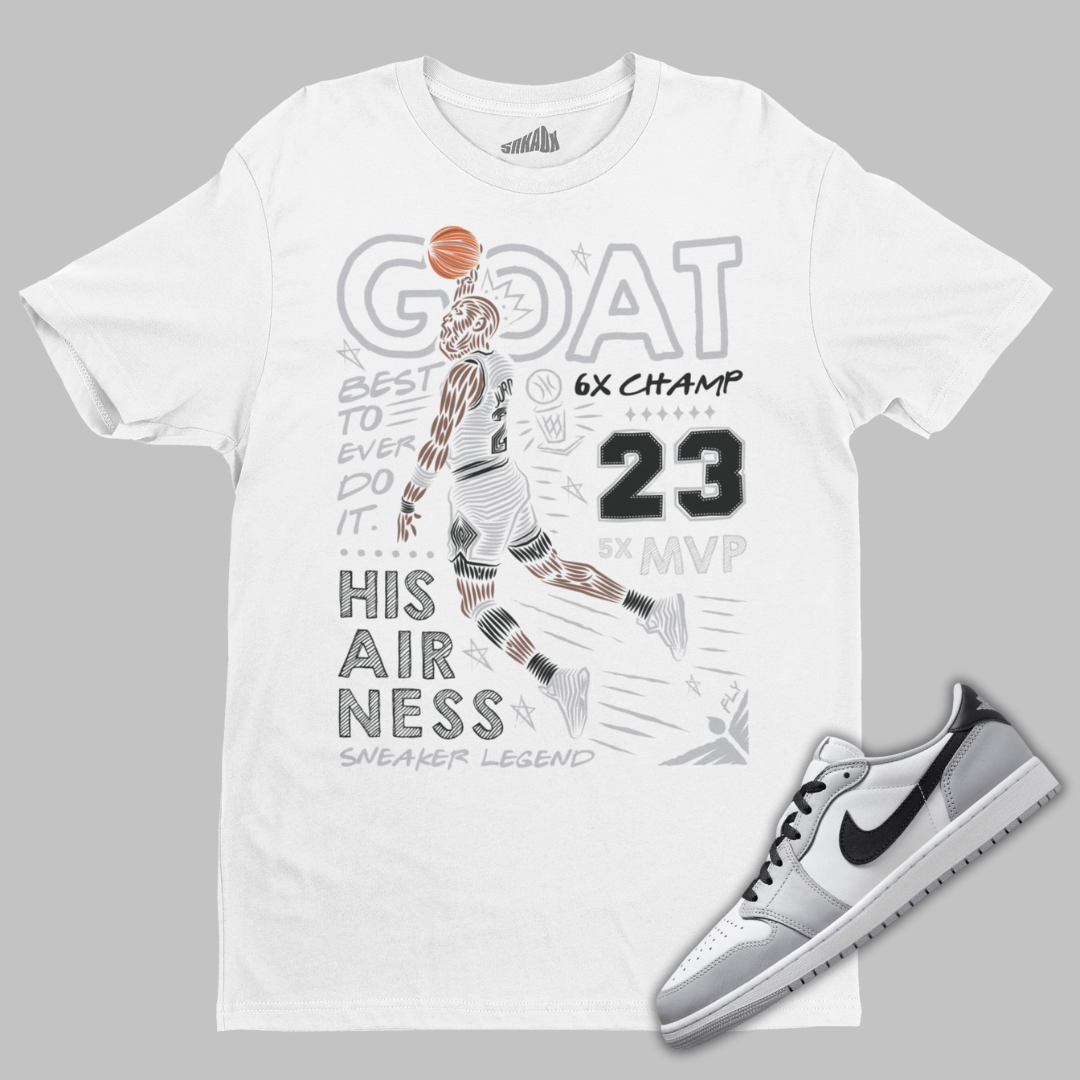 GOAT T-Shirt Matching Air Jordan 1 Low OG Barons