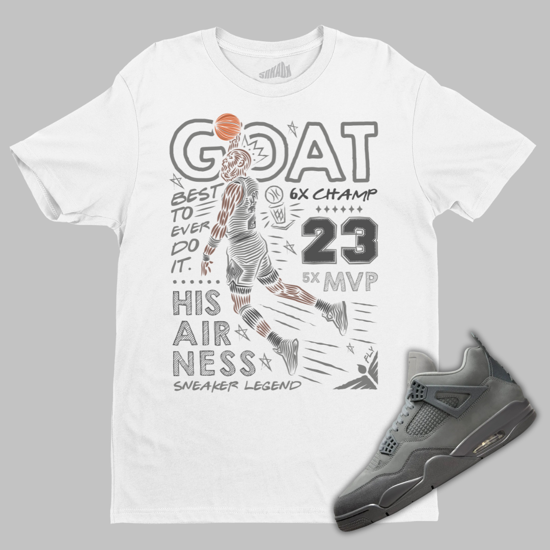 GOAT T-Shirt Matching Air Jordan 4 Wet Cement