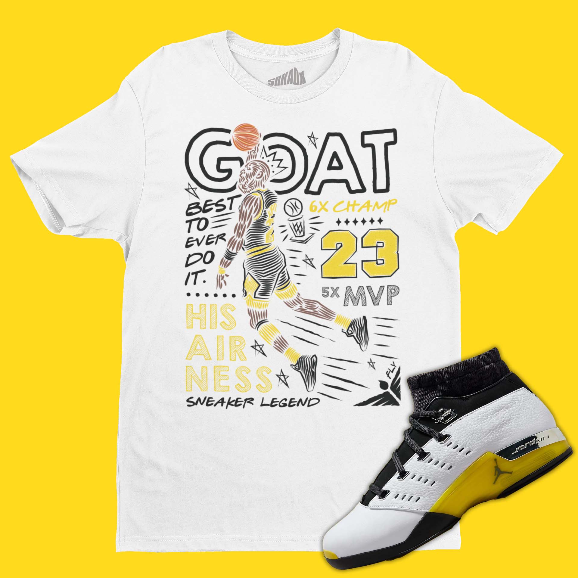 GOAT T-Shirt Matching Air Jordan 17 Low Lightning