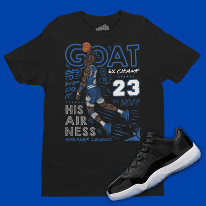 GOAT T-Shirt Matching Air Jordan 11 Low Space Jam