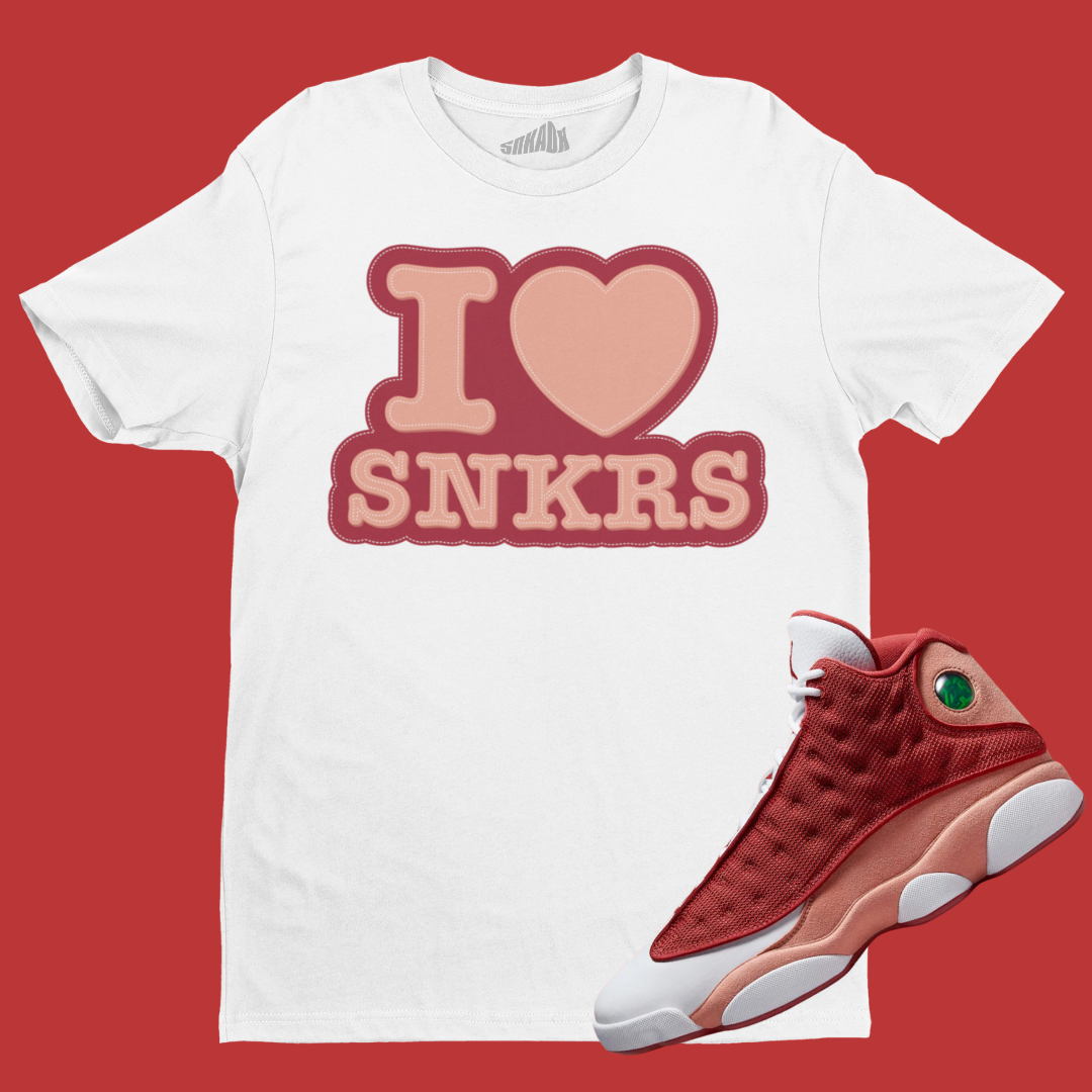 I Love Sneakers T-Shirt Matching Air Jordan 13 Dune Red