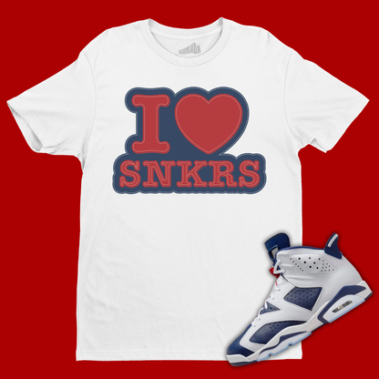 I Love Sneakers Tee Matching ParallaxShops Jordan 6 Olympic air jordan retro 11 low now varsity red black