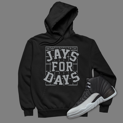 Jays For Days Black Hoodie Matching Jordan 12 Barons